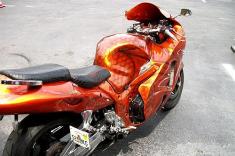 Custom paint and airbrushed dragon on bike