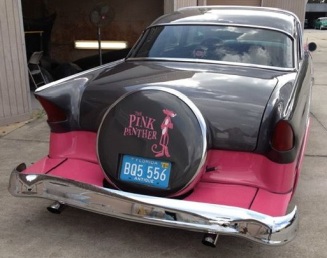 Pink Panther on this tire cover.